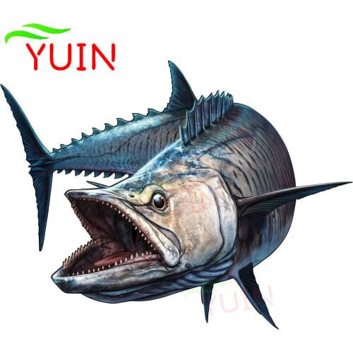 Car Sticker Motorcycle Decals Sea Bass Decorative Accessories Creative PVC Bumper Waterproof High Quality Decal 18*15cm