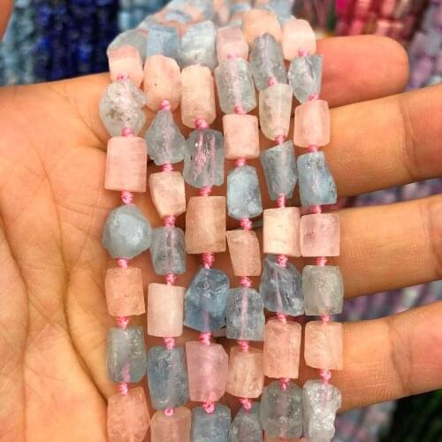 Wholesale 3strings 15.5" 100% Natural Multi Morganite Bery l Gem Beads,Raw Gem Stone Nugget Gem Jewelry Making Beads