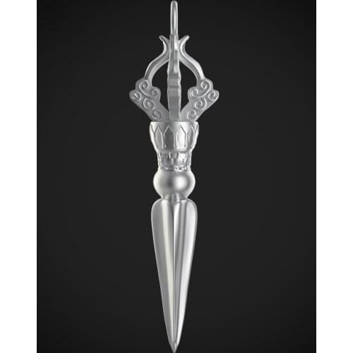 Devil subduing pestle S925 Silver Pendant Necklace Buddhist Vajra pestle Lotus esoteric doctrine amulet exorcise evil spirits