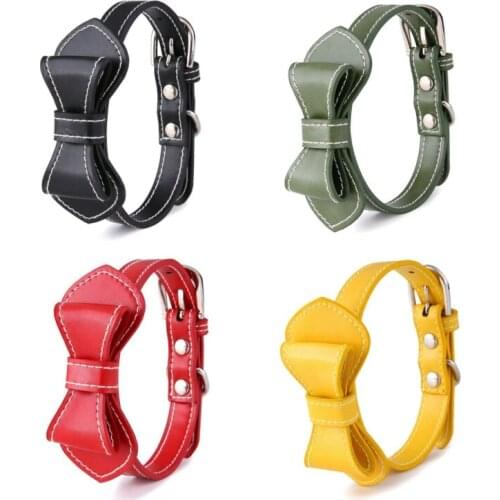 Personalized Dog Collar Bowtie Style Adjustable Pet Collar for Puppy Dogs Pet Chihuahua Pugs Neck Accessories Pet Dog Products