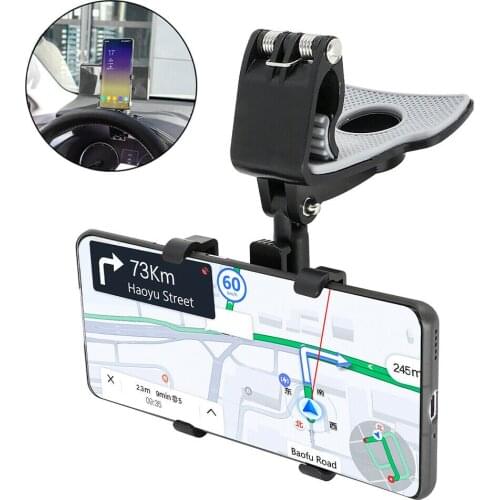 Dashboard Car Phone Holder Mount Upgrade 360-Degree Rotation Universal Car Cell Phone Holder Multi-Function Smartphones iPhone