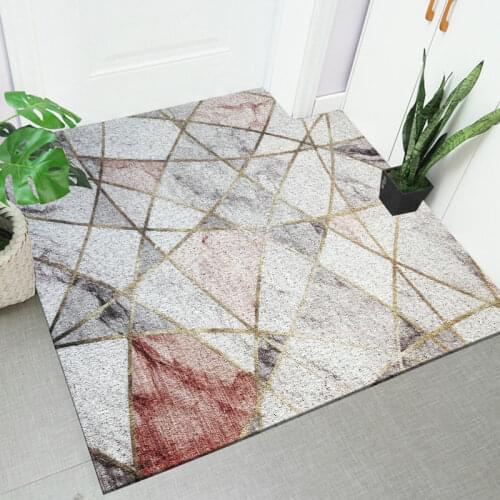 Simple Nordic imitation marble PVC wire ring soft home floor mat Door mat cutting DIY Entrance rug Non-slip carpet custom made