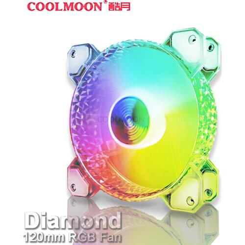 COOLMOON 6PIN 12cm Case Fans Diamond RGB Fan 120mm Diamond Aperture 5V A-RGB Chassis Quiet Fan Control Cooler Custom AURA SYNC