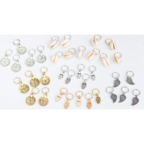 Silver Hair Braid Dreadlocks Bead 5 Pcs Per Set Per Lot Gold Tone Hair Cuffs Charm Dreadlock DIY Pendant Hair Accessories