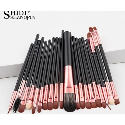 SHIDISHANGPIN 20pcs professional Makeup Brushes Foundation Powder Blush Eyeshadow Concealer Lip Eye Makeup Brush Cosmetics Tools