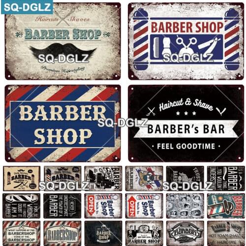 [SQ-DGLZ] BARBER BAR Metal Sign Vintage Bar Decorative Metal Plaque Plate Wall Decor Tin Signs Barber Shop Poster