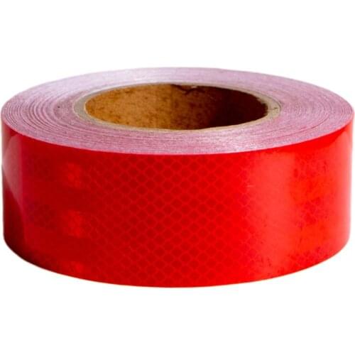 2 inch Wide Red Micro Prismatic Sheeting super reflective adhesive strips Truck Safety Warning tape Waterproof car stickers