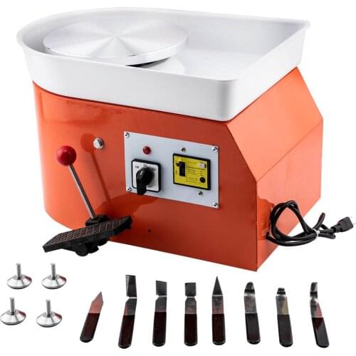 25cm Electric Pottery Lathe 280W Ceramic Potter Wheel Machine 220V Foot Control Shaping Tools Work Clay Art Craft
