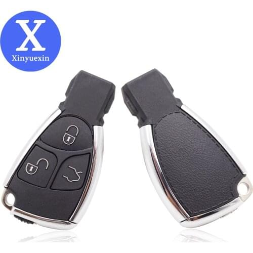 Xinyuexin New Modified New Smart Remote Car Key Shell Case Fob for Mercedes-Benz B C E ML S CLK CL Replacement Key 3 Buttons