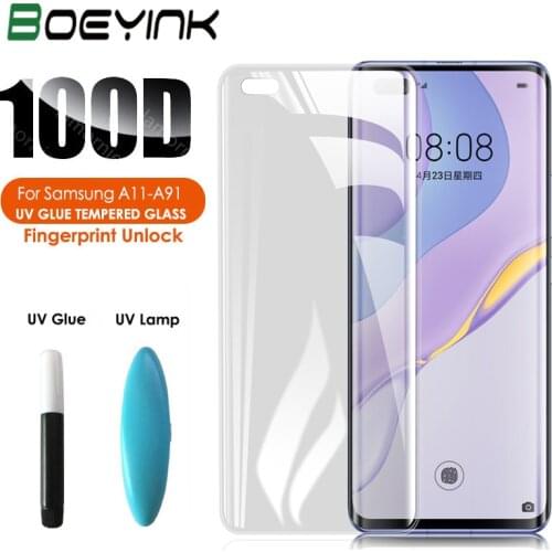 Liquid UV Tempered Glass For Samsung A11 A21 A31 A41 A51 A71 A81 A91 Glass Screen Protective For Samsung Galaxy A50 A30 70 Glass