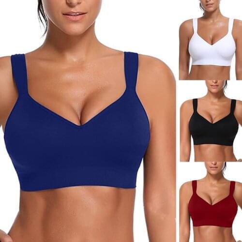 Womens Sports Bra Seamless Full Support Coverage Wireless Sport Bras for Yoga Workout Fitness Brief Push Up Crop Tops