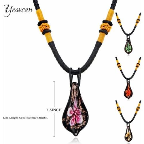 New Necklace Vintage Waterdrop Glass Ball Circle Dangle Long Necklace For Women 2019 Bubble KoreanNecklace Flower Drop Ship Gift