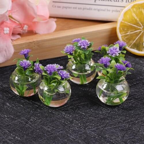 1:12 Dollhouse Miniature Simulation Potted Plants Green Mini Tree Potted For Green Plant In Pot Doll House Furniture Home Decor