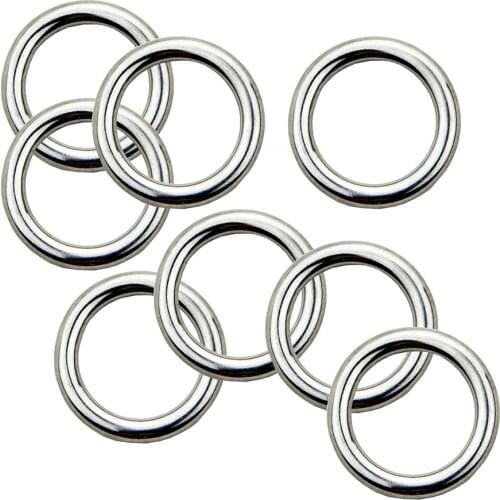 10PCS 4x20MM Forged AISI 316 Stainless Steel Welded Round Ring Boat Hardware Rigging Hardware