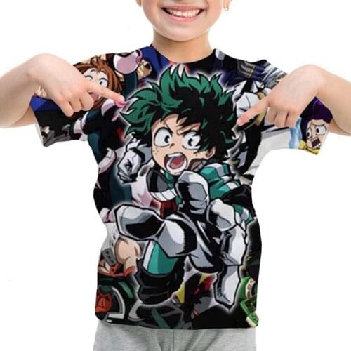 2021 Summer Kids Anime Boku No Hero Academia Deku Bakugou Print Tshirts Children T-shirts Japanese My Hero Academy 3d T shirt