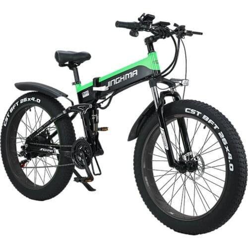 26 Inch Electric Mountain Bike Off-Road 2 Wheels Electric Bicycles Brushless Motor 800W 48V Snow Folding Electric Bikes Adults
