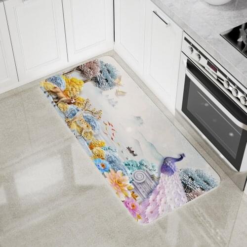 Abstract Art Floor Mat Kitchen Sofa Area Rugs Living Room Bedroom Bathroom Decoration Large Carpet Print Deer Silhouette