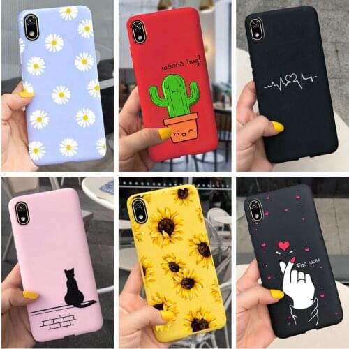 For Huawei Honor 8S 2020 Case New Fashion Daisy Love Heart Painted Candy Cover Soft Fundas For Honor 8S S8 8C 8 Lite Phone Cases