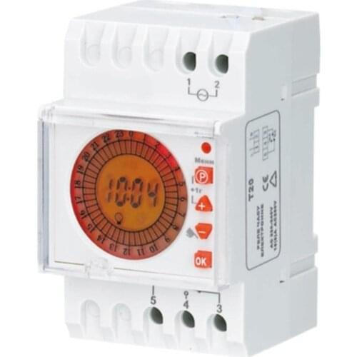 Digital 24 Hours Programmable Time Control Switch AC220V with Big LED Light Sceen Clock Timer Electronic THC-20-1C