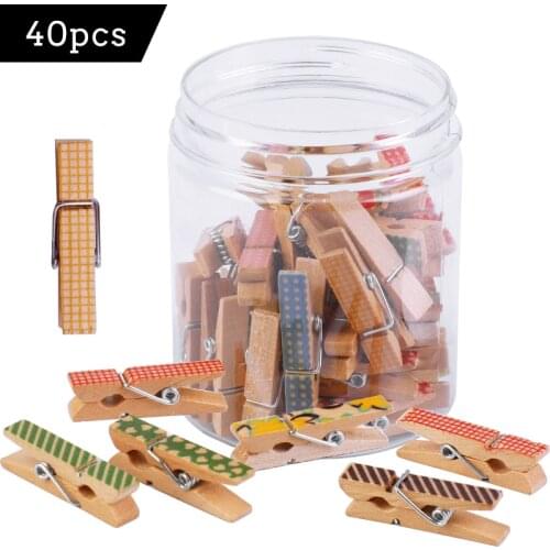 Dailylike 40 Pcs Colorful Wooden Clips DIY Household Sewing Clips For Clothes Photo Paper And Sewing Patchwork Tool
