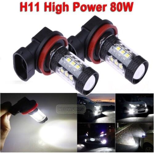 DHL 50Pcs Super Bright Headlight Car LED Bulb 3030 16LED H8 H11 80W Fog Light Daytime Running Light 80W
