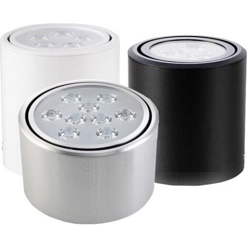 Dimmable 3W/5W/7W/12W Round COB LED Downlight Surface Mounted Kitchen Bathroom Spot light Lamp easy adjust light head AC85-265V