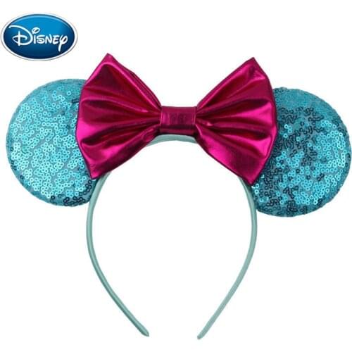 Disney Girl embroidered Mickey ears headband bronzing bow headband headwear Mickey childrens hair accessories