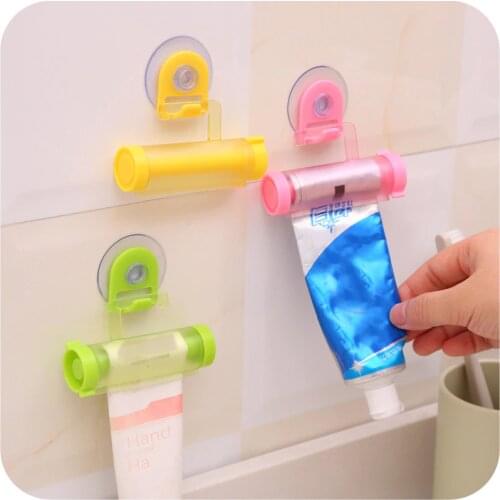 Toothpaste Dispenser Tube Partner Sucker Hanging Toothpaste Storage Rack Organizer Squeezer Random Color