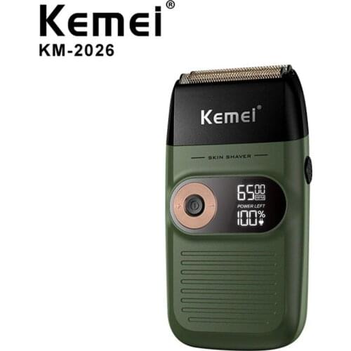 Kemei Electric Shaver Men Twin Blade Waterproof Lcd Display Two-In-One Stainless Steel Blade Shaving And Hairdressing Whitening