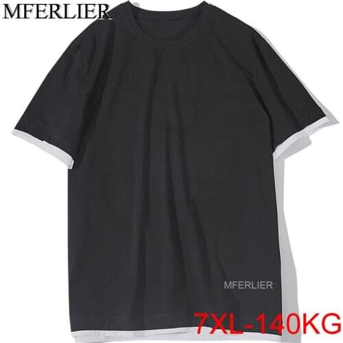 Summer Oversized t-shirt men 7XL Bust 142cm 5XL 6XL short sleeve Plus size Men t-shirt