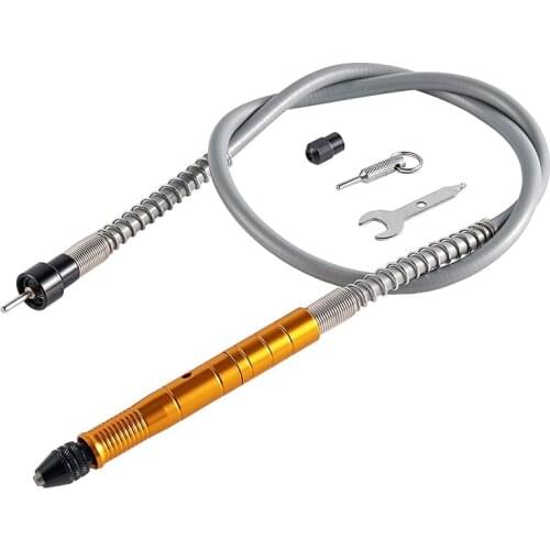 Flex Shaft Adapter Attachment, Flexible Drill Extension Cable Chuck And Compatible Rotary Grinder Tool With Wrench