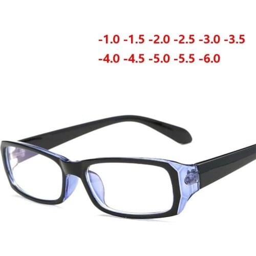 Finished Myopia Glasses With Degree Women Men Short-sight Eyewear Black Blue Red Frame With Diopter Sighted Prescription Glasses