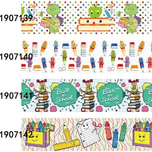 50 yards/lot) Hot sale 1-1/2" back to school style printed grosgrain ribbon