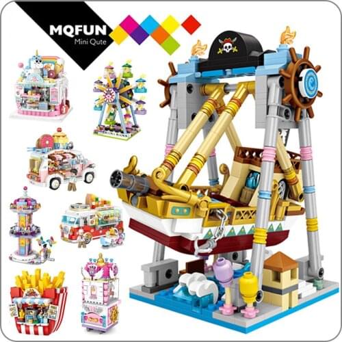 LOZ Mini Blocks Amusement Park Brick Building Blocks Toys for Kids Assembly DIY Children Street City View Educational 3d Model
