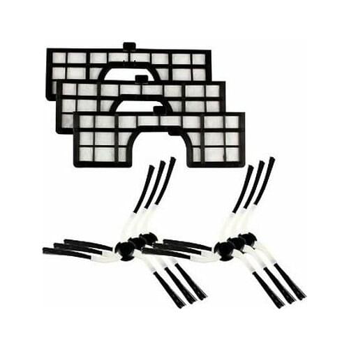 MENALUX MRK02 6 brushes + 3 HEPA filter for ROBOT KIT SAMSUNG NAVIBOT SR VCR