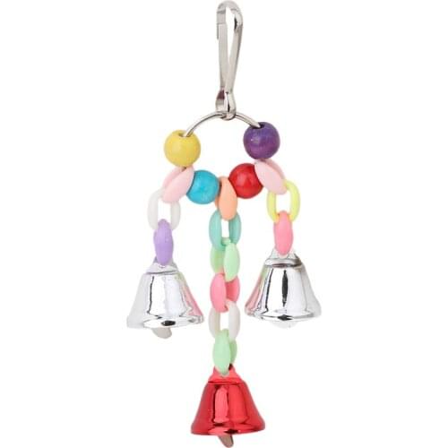 Parrot Bird Toys Metal Ring Bell Hanging Cage Toys For Parrot Squirrel Parakeet Birds Bird Accessories