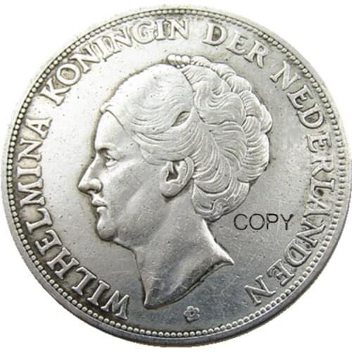 Netherlands,1919 3 Gulden Wilhelmina I Silver Plated Copy Coin(38mm)