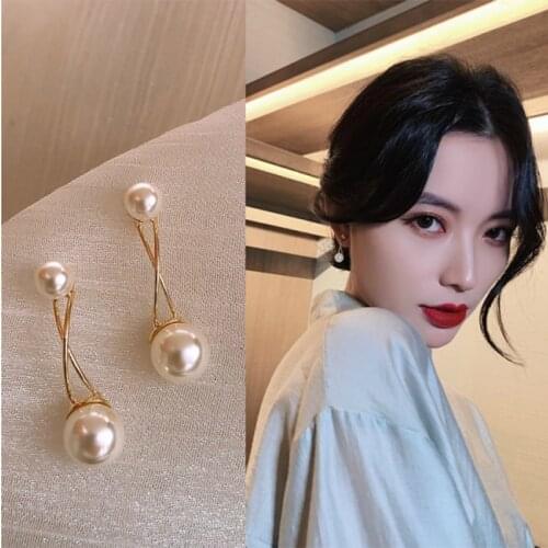 New cross pearl earrings simple temperament fashion earrings ladies wedding jewelry Boucles D'oreilles Pour Les Femmes