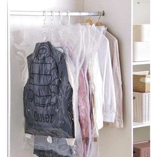 NEW Hanging Clothes Compression Bag Storage Bag Transparent Down Jacket Pumping Vacuum Bag for Clothes Organizer Bag