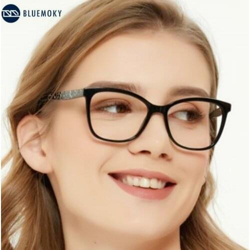 BLUEMOKY Oversize Reading Glasses Frame Women Anti Blue Light Blocking Computer Optical Spectacles Presbyopic Eyewear Diopte