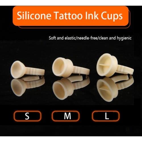 Disposable Soft Silicone Tattoo Ink Cup Permanent Makeup Ring Divider Tattoo Pigments Holder Ring for False Eye Lashes Extension