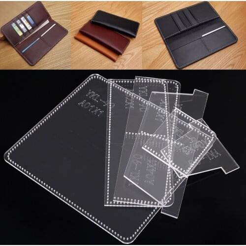 Practical Acrylic Wallet Template Transparent Templates Leather Craft Pattern Stencil for Making Business Long Wallets