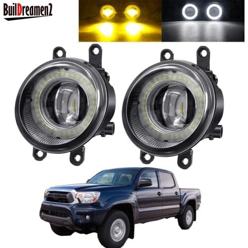 2 Pieces Angel Eye Fog Light Assembly Car LED Lens Fog DRL Driving Lamp 30W 12V For Toyota Tacoma 2012 2013 2014 2015 2016