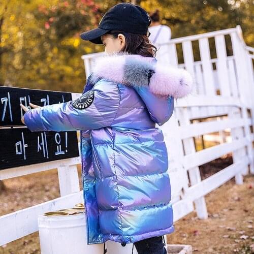 Girls Down Coat with Fur 2020 Winter Thick Girls Faux Fur Coat 90% Duck Fur Waterproof Children Down Jacket Baby Kids Snowsuit