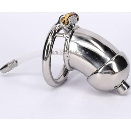 SODANDY Male Chastity Devices Stainless Steel Chastity Belt Penis Lock Cage Metal With Urethral Stretcher Catheter Sex Toys For