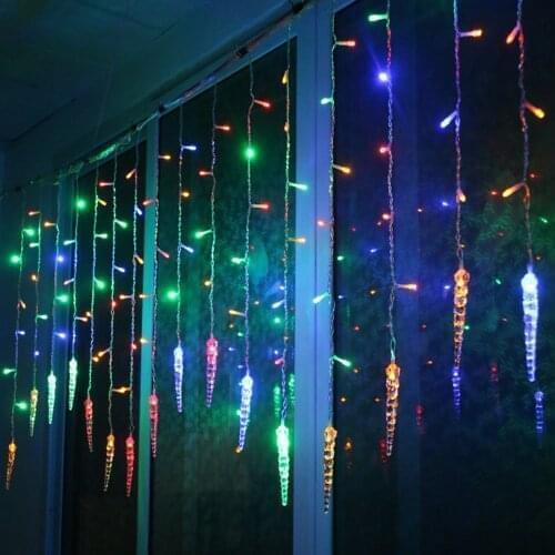 Outdoor Christmas Ice Piton LED String lights Flashing Curtain Lights Waterproof Holiday Party Connectable Wave Fairy Light D30