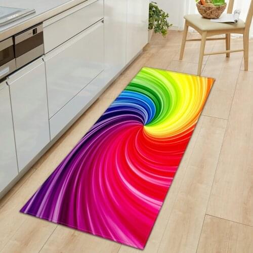 Entrance Doormat Kitchen Carpet Bedroom Living Room Hallway Floor Rug Home Anti-Slip 3D Flowers Pattern Decorations Bedside Mat