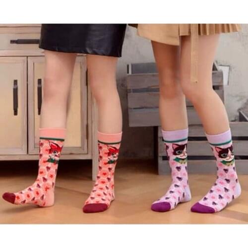 Adult Cotton Socks Cartoon Lemon Yellow Taro Purple Pink Blue Lovely Cat Head Love Heart Star Hearts Stars Bright Color Lolita