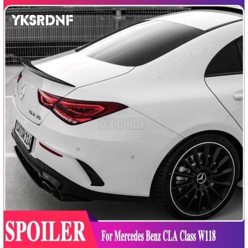 C118 Rear Spoiler For Mercedes Benz CLA Class W118 2019-2020 CLA250 CLA200 CLA220 ABS Gloss Black Rear Wing Lip Trunk Spoiler