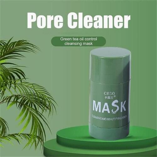 Green Tea Mud Stick Mask Oil Control Eggplant Anti Acne Cleansing Mask Clay Stick Eggplant Skin Care Whitening
